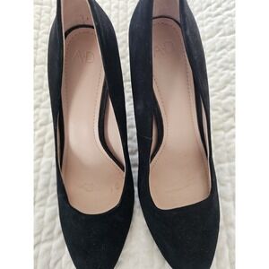AD & Daughters Luxe‎ Suede Black Pumps with Block Heels. Size 7.5.